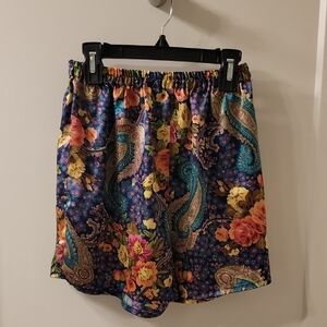 Silky Floral Paisley Women's High-Waisted Shorts